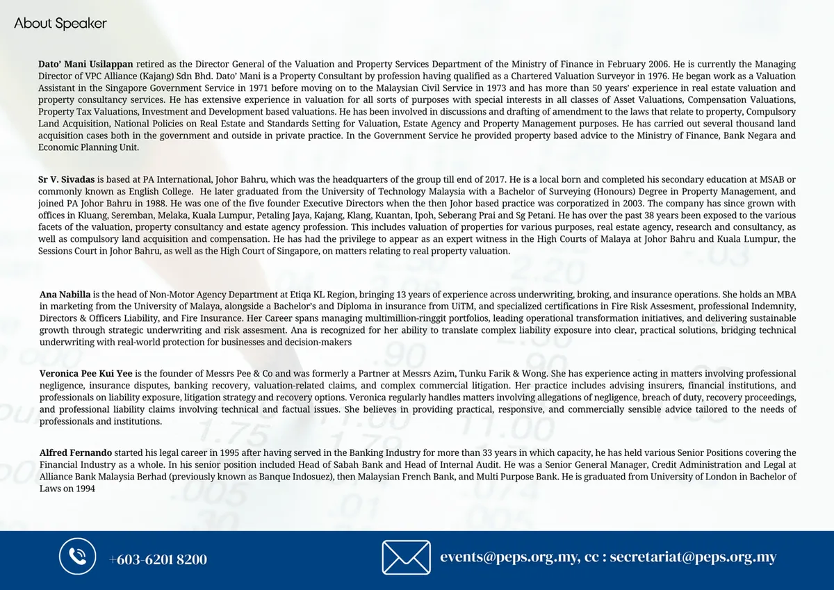 Valuation Practice – Negligence & Defence — Speaker Profile